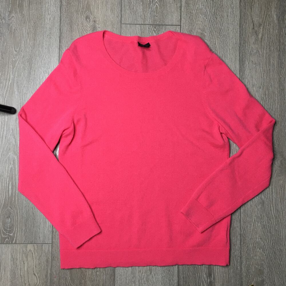 Talbots Pure 100% Cashmere Pink Red Crewneck‎ Sweater XL